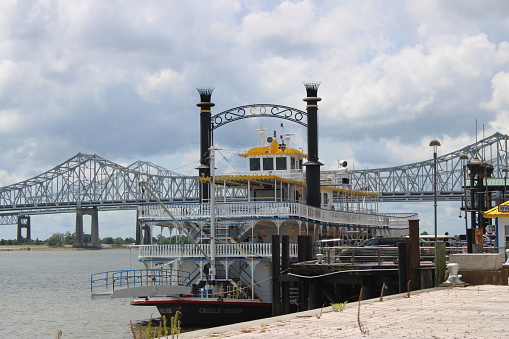 Harbor view of New Orleans riverboat cruise on Mississippi River