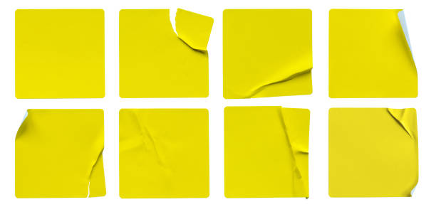 istock A set of yellow square paper sticker label isolated on white background. 1500607411