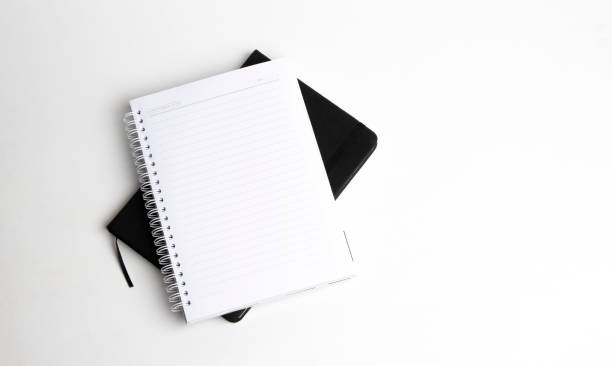 istock Top view of blank notebook on white background 1500609610