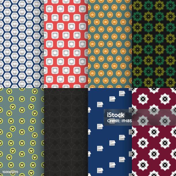 Simple Pattern Back Various Complex Seamless Back Patterns In Set Stock Illustration ...