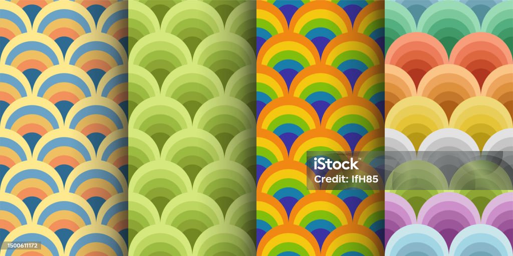 Small Single Patterns Colorful Retro Seamless Patterns In Small Set Stock Illustration ...