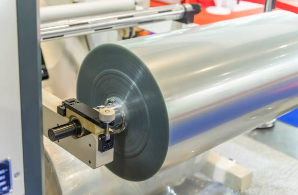 istock Laminating and rewinding kind of protective film machine with clamping rollers automatic edge banding 1500615751