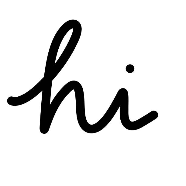istock Hi word, an English friendly greeting by calligraphy handwriting 1500616358