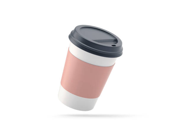 Coffee cup and lid isolated on white