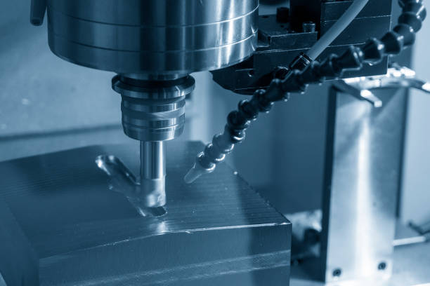 istock The CNC milling machine rough cutting the injection mold parts by indexable tools. 1500620336