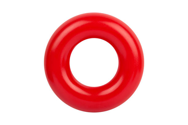 istock red circle, inflatable swimming ring isolated from background 1500621305