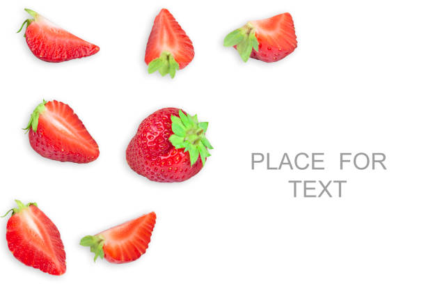 istock Creative strawberry mockup isolated on white background. Food concept. copy space 1500621363