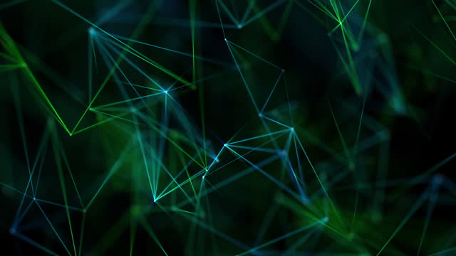 Blue Green Glowing Plexus Technology Background