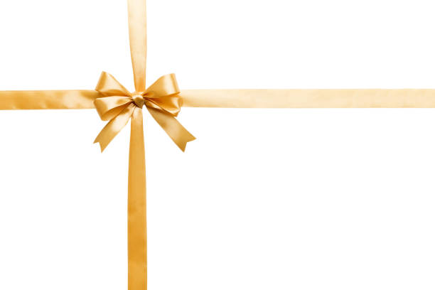 istock Gold ribbon bow isolated on white background. empty space for design 1500627551