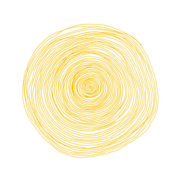 Yellow spiral vector art illustration