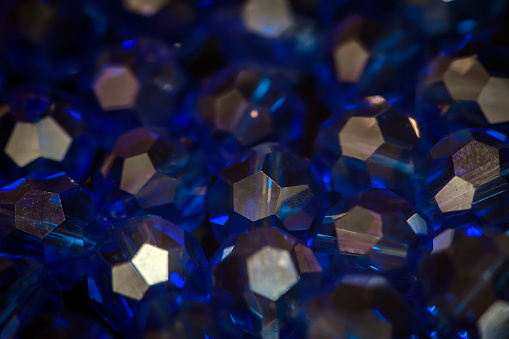 Geometric blue gems macro