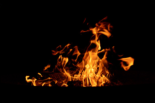 Bonfire isolated on black background