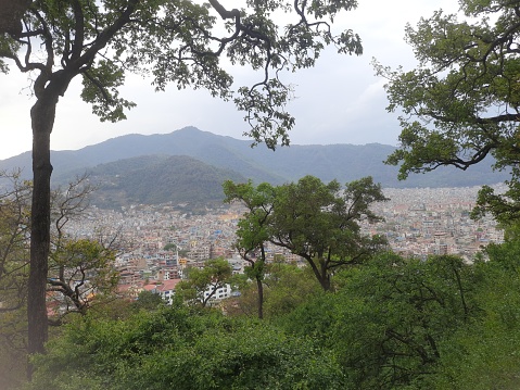 A view of a city from a hill