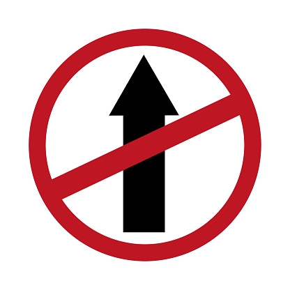 Do Not Go Straight Traffic Sign. Vector illustration. stock image. EPS 10.