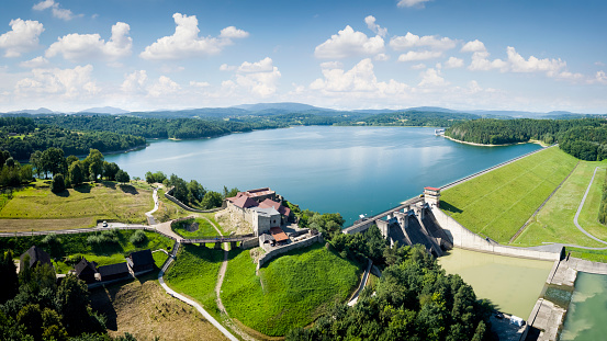 Vacations in Poland - A water dam with a power plant on Lake Dobczyce