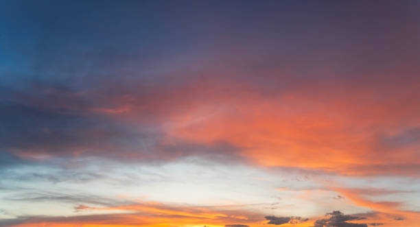 istock Beautiful bright summer sunset sky with clouds. Nature sky  background. 1500659468