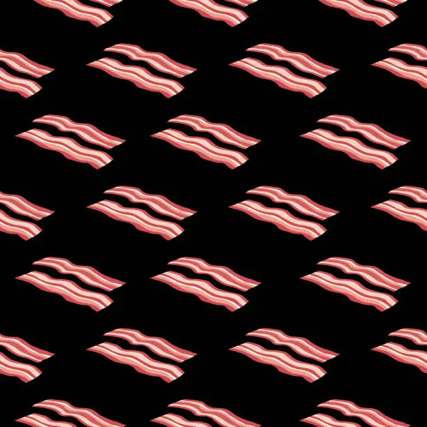 Vector illustration of Bacon Strips Seamless Pattern