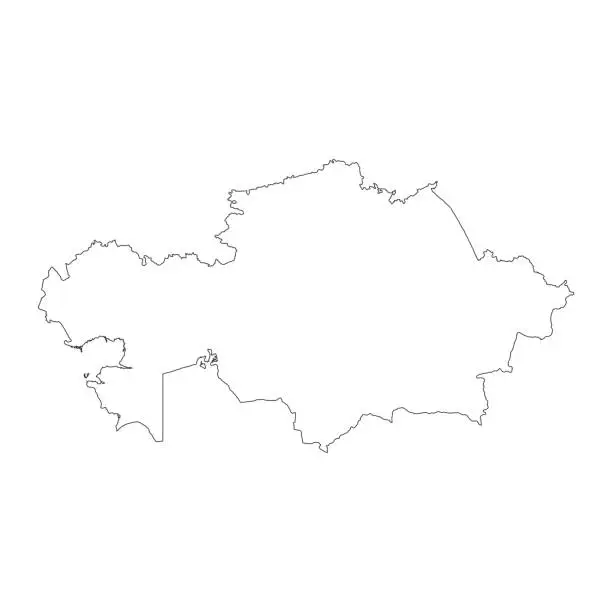 Vector illustration of Highly detailed Kazakhstan map with borders isolated on background