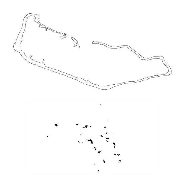 Vector illustration of Highly detailed Marshall Islands with Majuro map with borders isolated on background