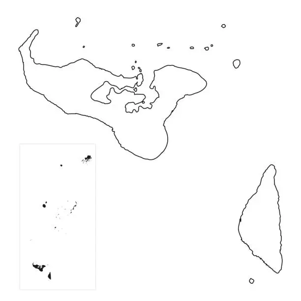 Vector illustration of Highly detailed Tonga map with borders isolated on background