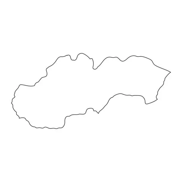 Vector illustration of Highly detailed Slovakia map with borders isolated on background