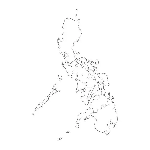 Vector illustration of Highly detailed Philippines map with borders isolated on background