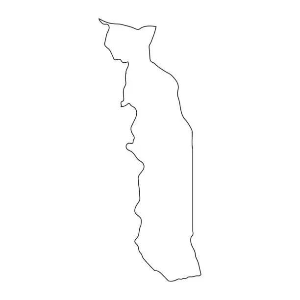 Vector illustration of Highly detailed Togo map with borders isolated on background