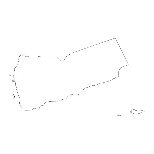 Vector illustration of Highly detailed Yemen map with borders isolated on background