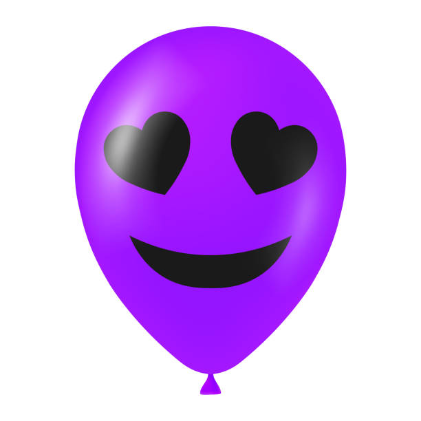 istock Halloween purple balloon illustration with scary and funny face 1500682332