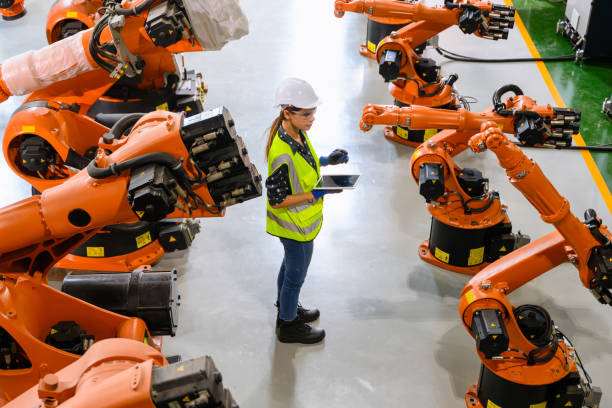 istock Business owner engineer managing and checking work at factory 1500688257