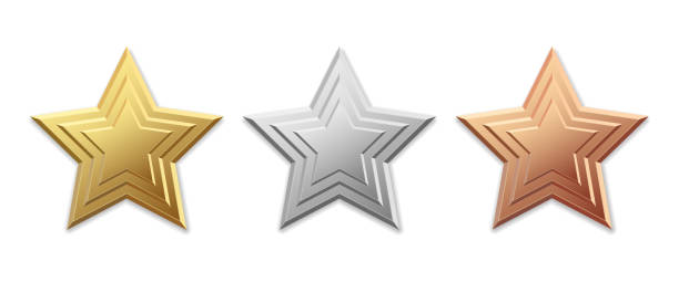 istock Golden silver and bronze star product rating review for apps and websites 1500689580