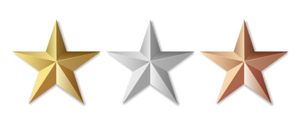 istock Golden silver and bronze star product rating review for apps and websites 1500689605