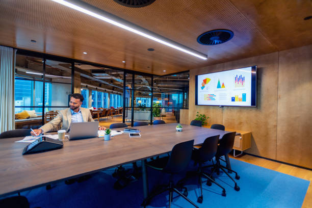 istock Business man working at the office working on a financial data. 1500692123