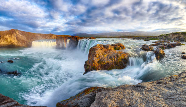 istock Breathtaking landscape scene of powerful Godafoss waterfall. 1500692396