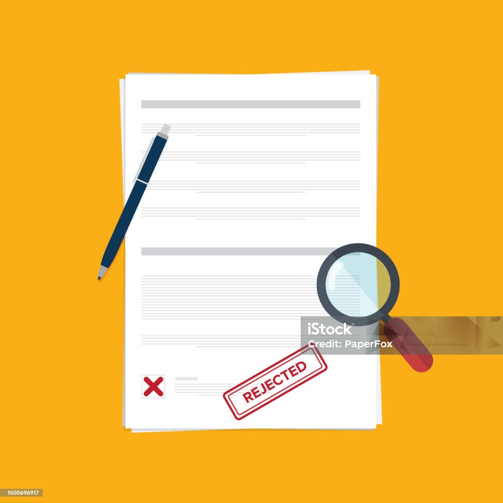File Rejected Vector Rejected Document Stock Illustration - Download Image Now - Accountancy ...