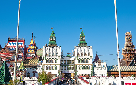 Moscow, Russia - August 11 , 2022: Izmailovsky Kremlin. High quality photo