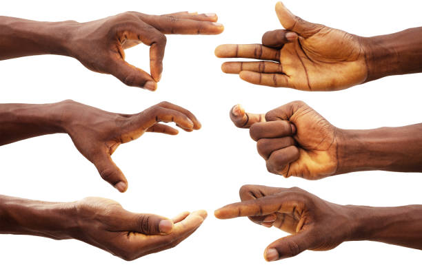 istock Set of black Hand gestures isolated on white background 1500721557