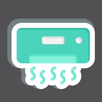 Sticker Coolling. related to Air Conditioning symbol. simple design editable. simple illustration