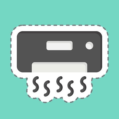 Sticker line cut Coolling. related to Air Conditioning symbol. simple design editable. simple illustration