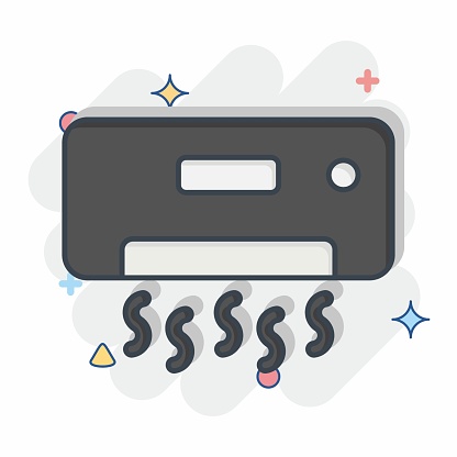 Icon Coolling. related to Air Conditioning symbol. comic style. simple design editable. simple illustration