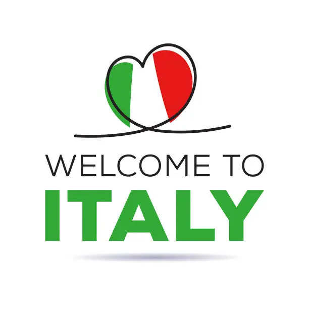 Vector illustration of Welcome to Italy