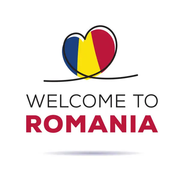 Vector illustration of Welcome to Romania