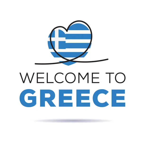 Vector illustration of Welcome to Greece