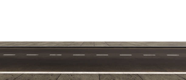 istock Empty asphalt road with two sidewalks in PNG isolated on transparent background. 1500748462