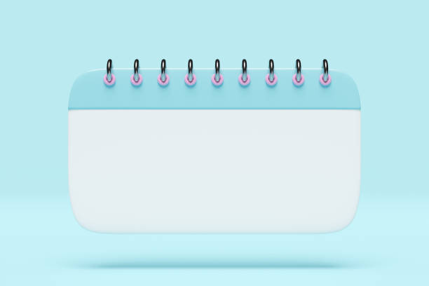 istock 3d empty calendar for marked date isolated on blue background. schedule appointment, template, mockup concept, 3d render illustration, clipping path 1500751626