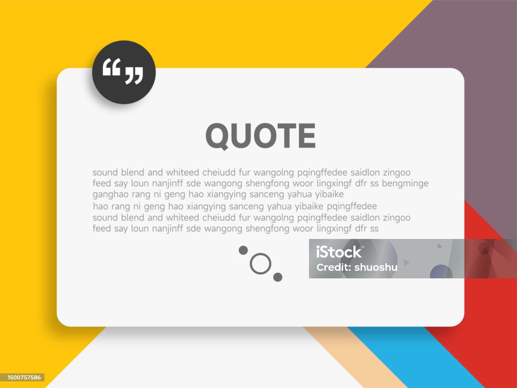 Quote Bubble Comment Note Frame Material Flat Design Color Template ...