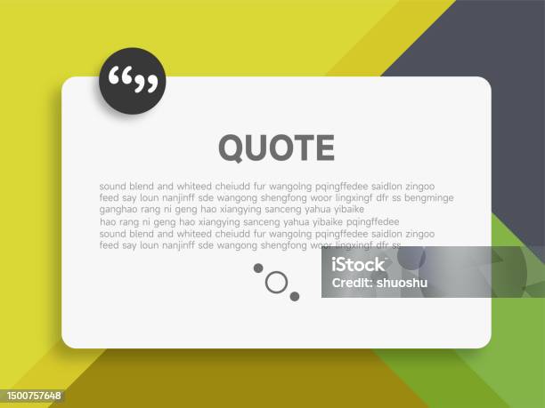 Quote Bubble Comment Note Frame Material Flat Design Color Template ...