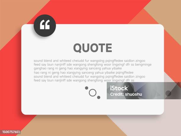 Quote Bubble Comment Note Frame Material Flat Design Color Template ...