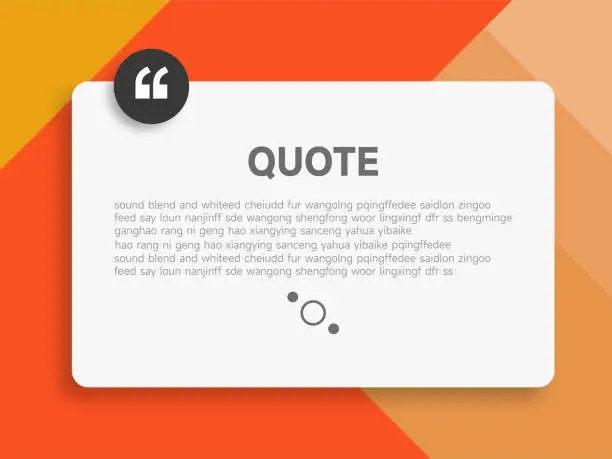 Vector illustration of quote bubble comment note frame material flat design color template background