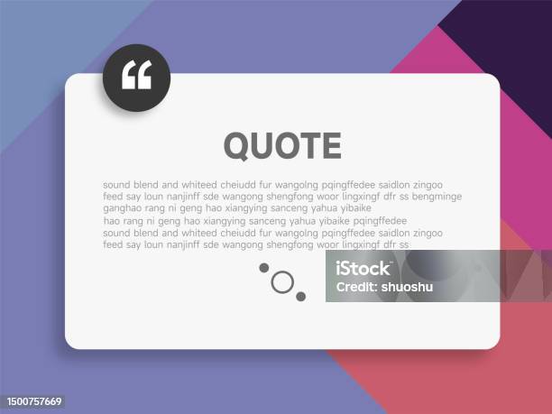 Quote Bubble Comment Note Frame Material Flat Design Color Template ...
